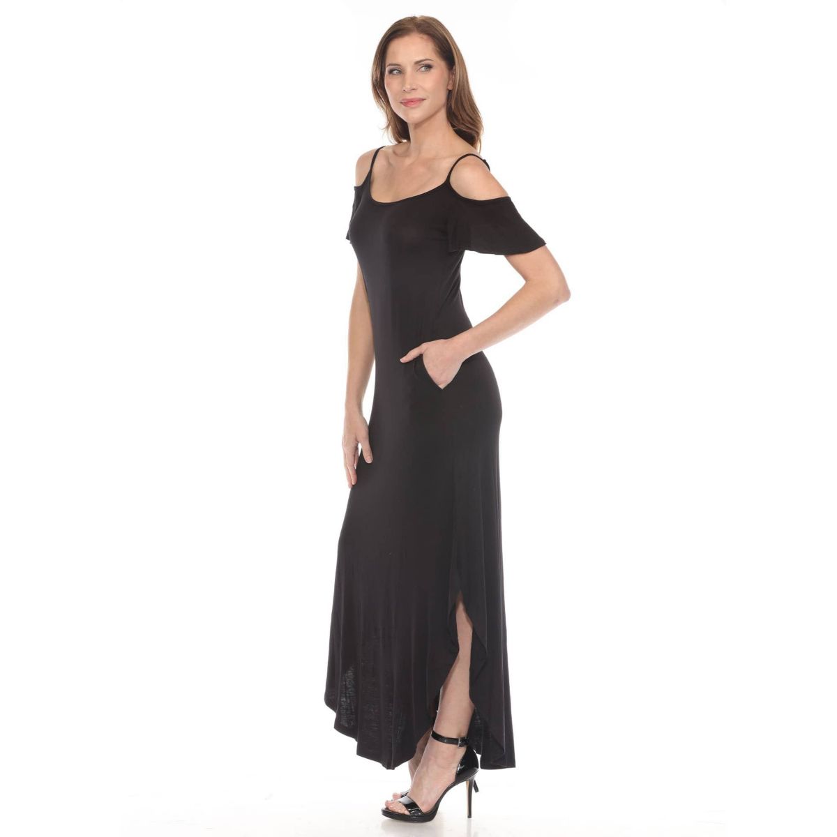Womens Cold Shoulder Maxi Sundress