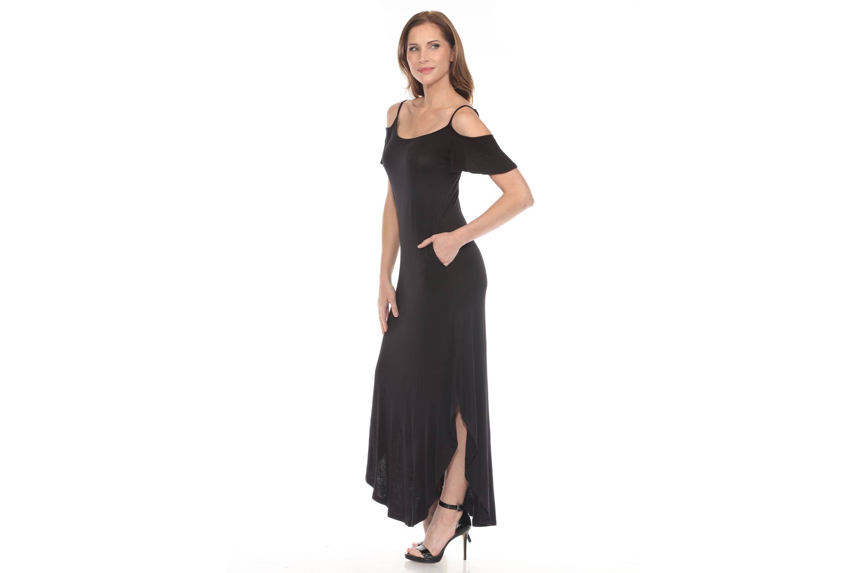 Womens Cold Shoulder Maxi Sundress