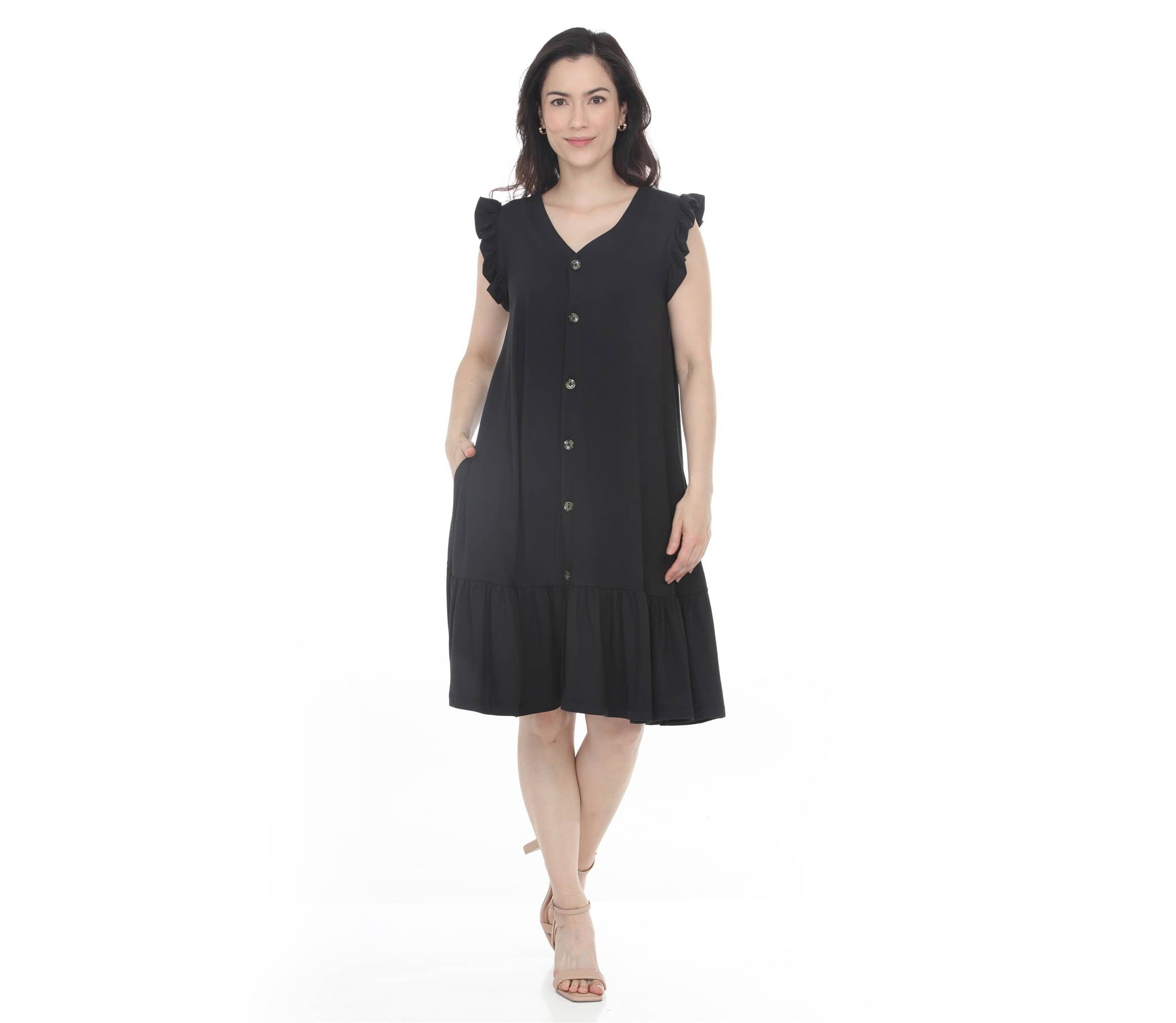 white mark dresses Women's Solid Fit and Flare Dress Marvin Dress | Off White
