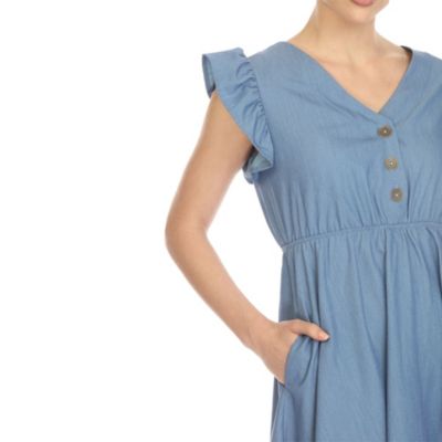 Women's Ruffle Sleeve Knee-Length Dress