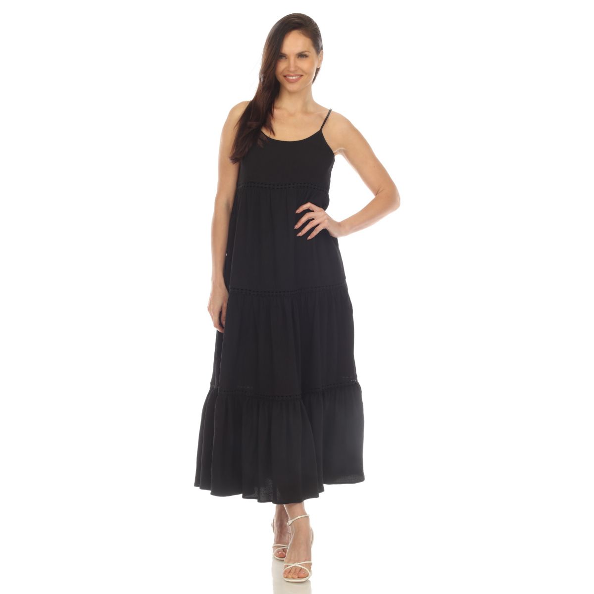 Scoop Neck Tiered Maxi Dress