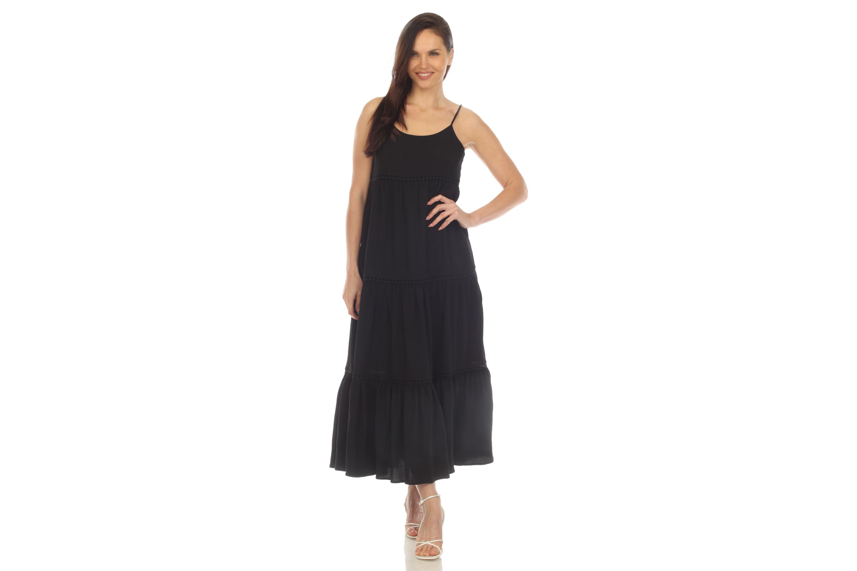 Scoop Neck Tiered Maxi Dress