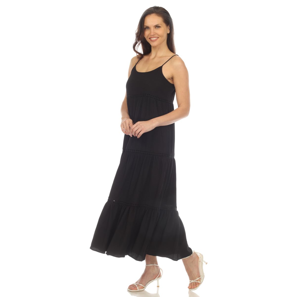 Scoop Neck Tiered Maxi Dress