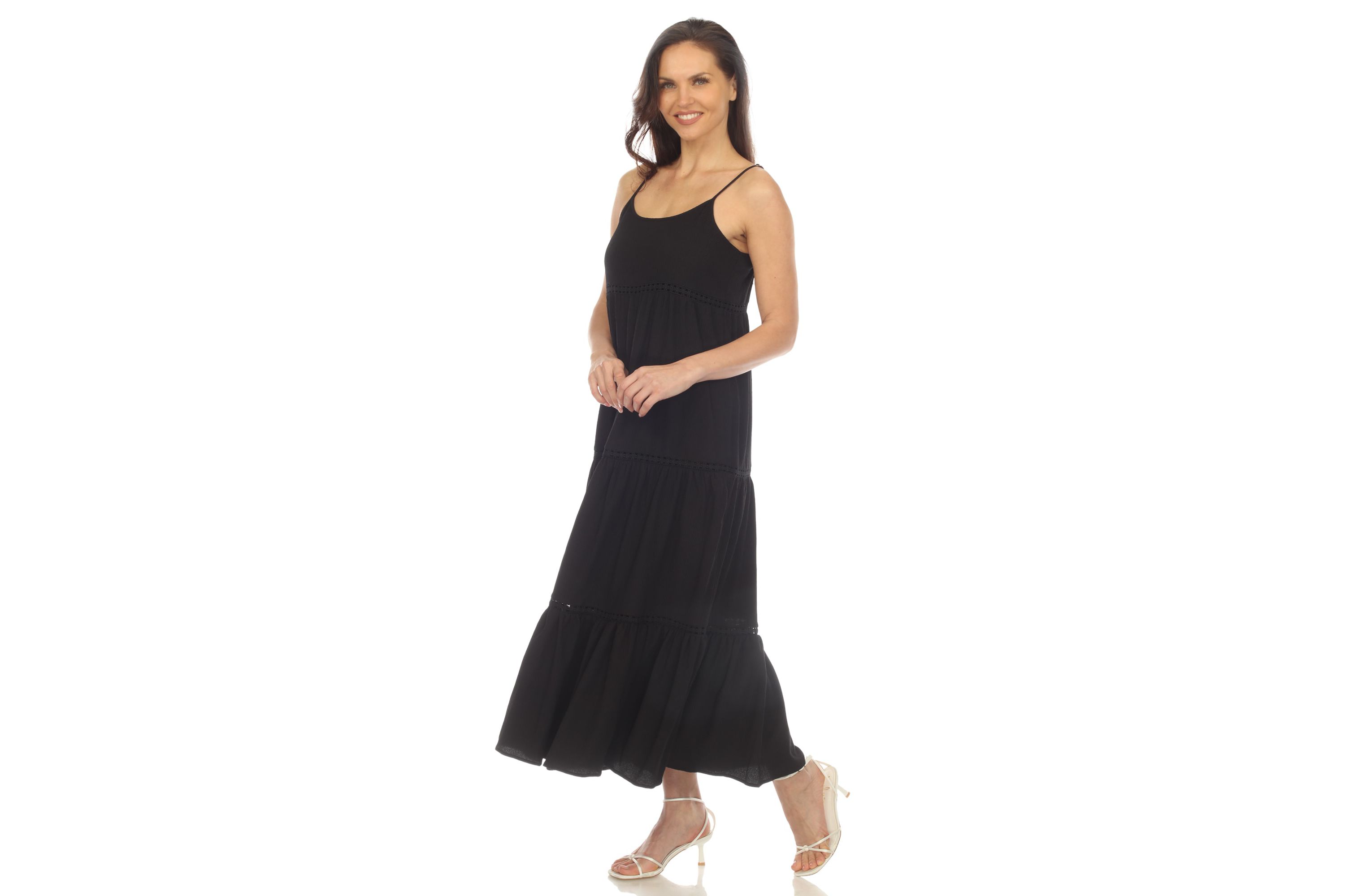 Scoop Neck Tiered Maxi Dress