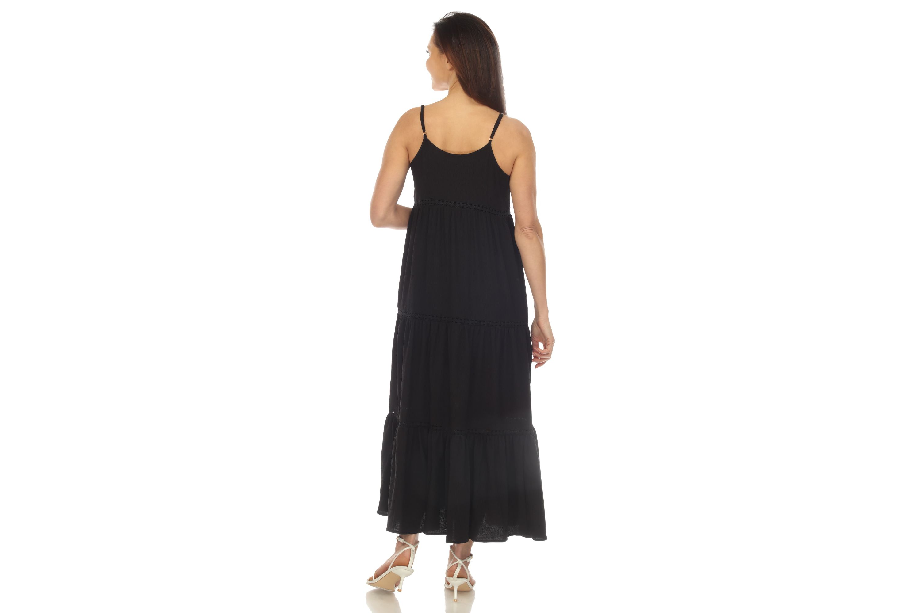 Scoop Neck Tiered Maxi Dress