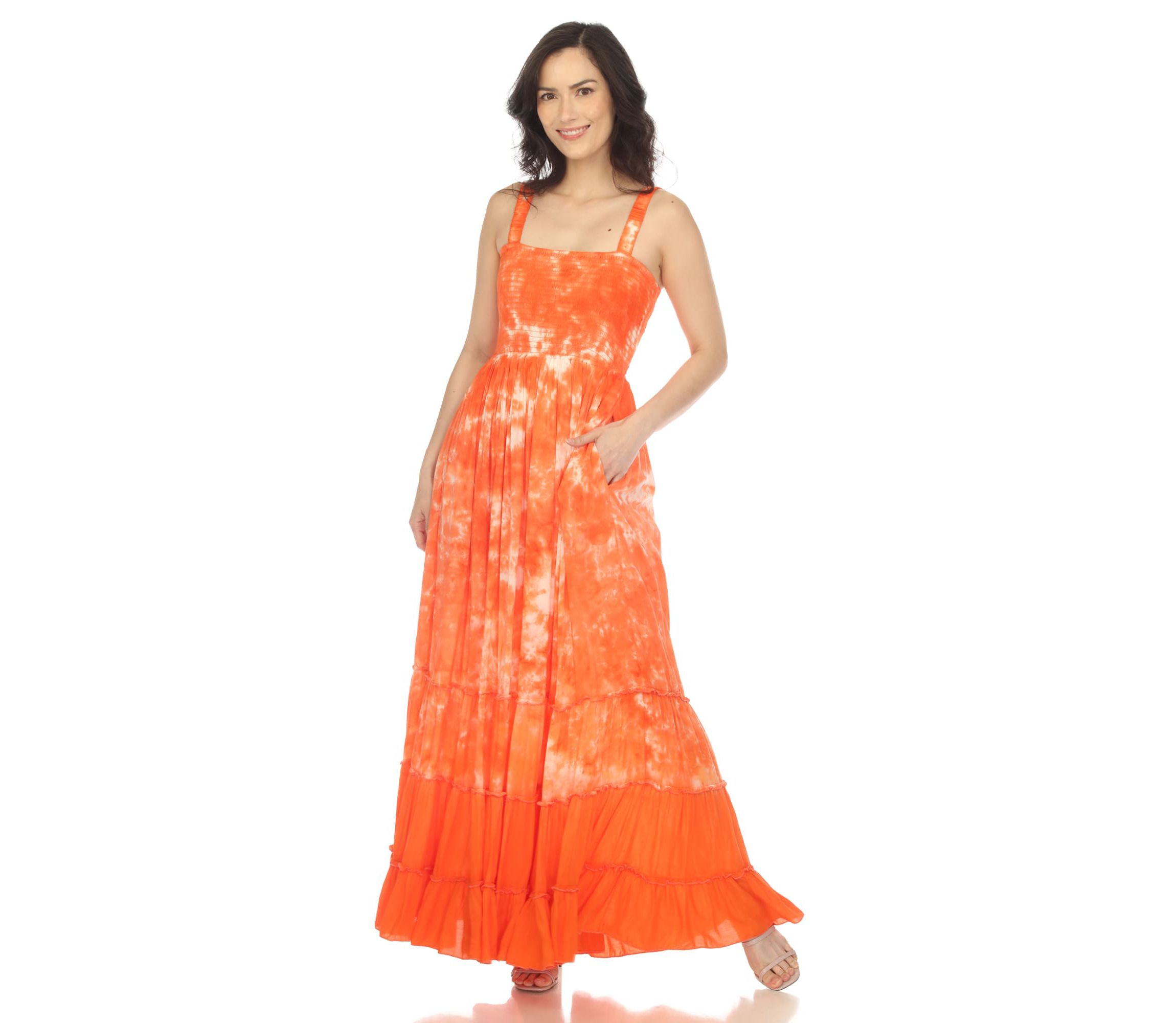 Smocked Ruffle Maxi Dress