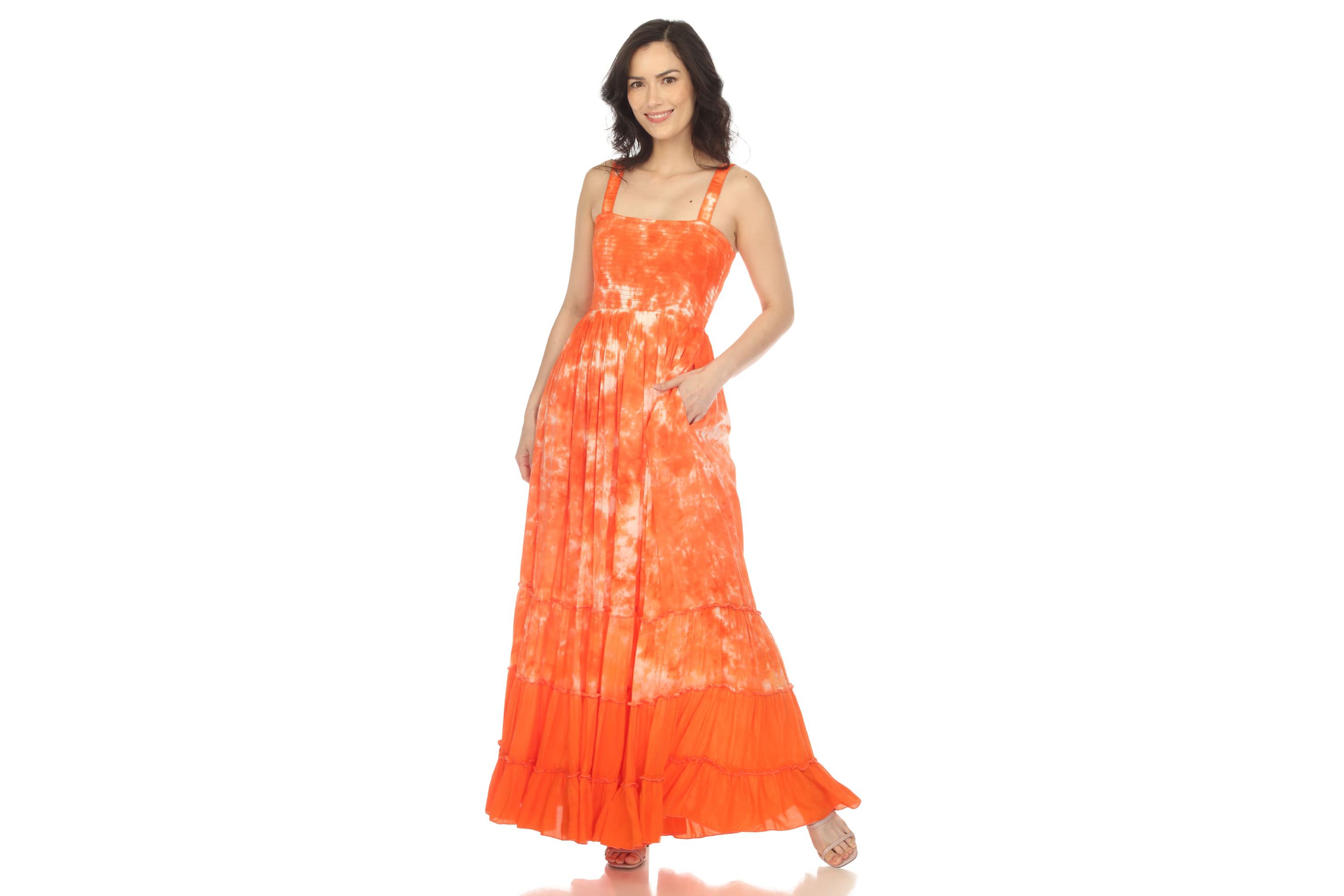 Smocked Ruffle Maxi Dress