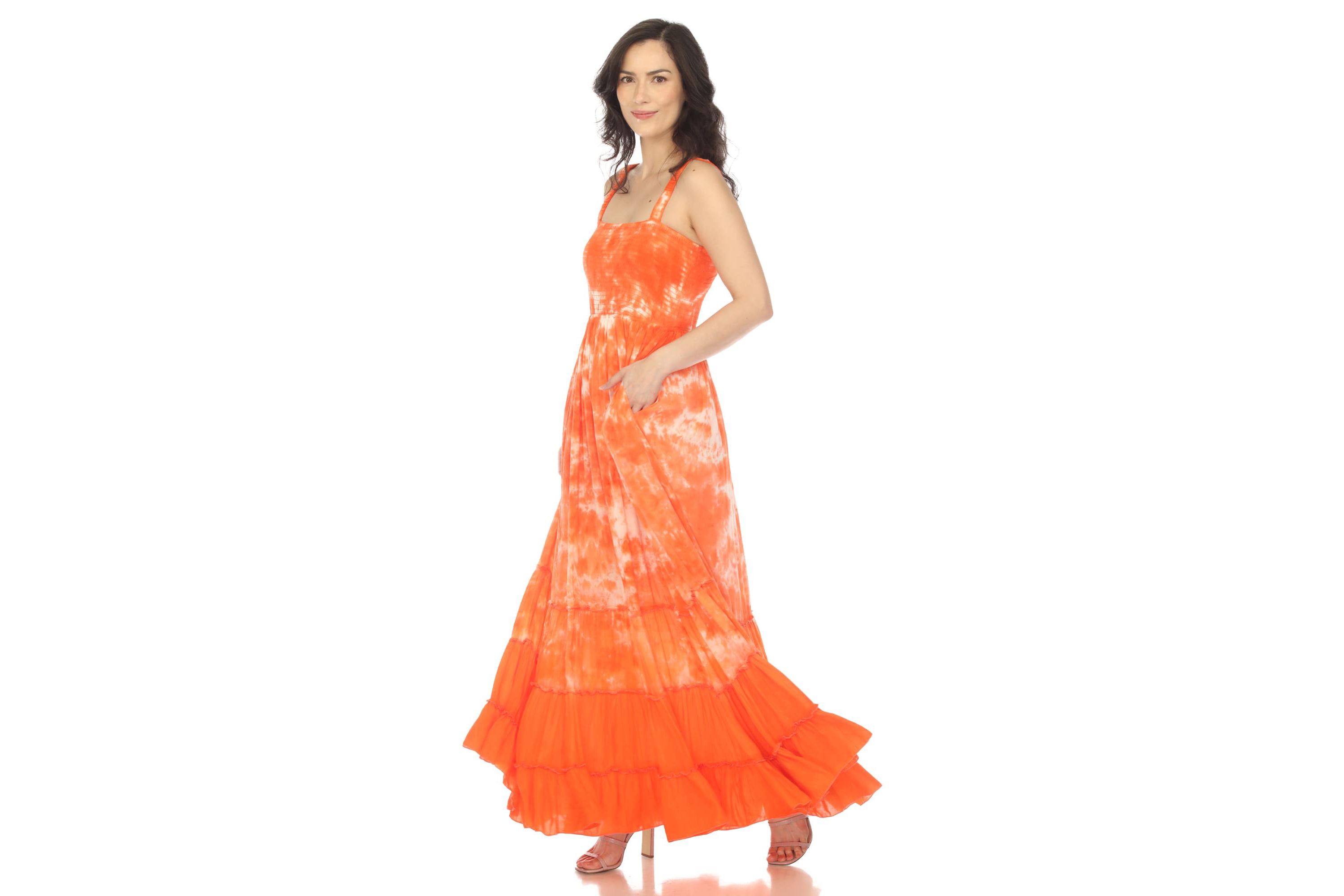 Smocked Ruffle Maxi Dress