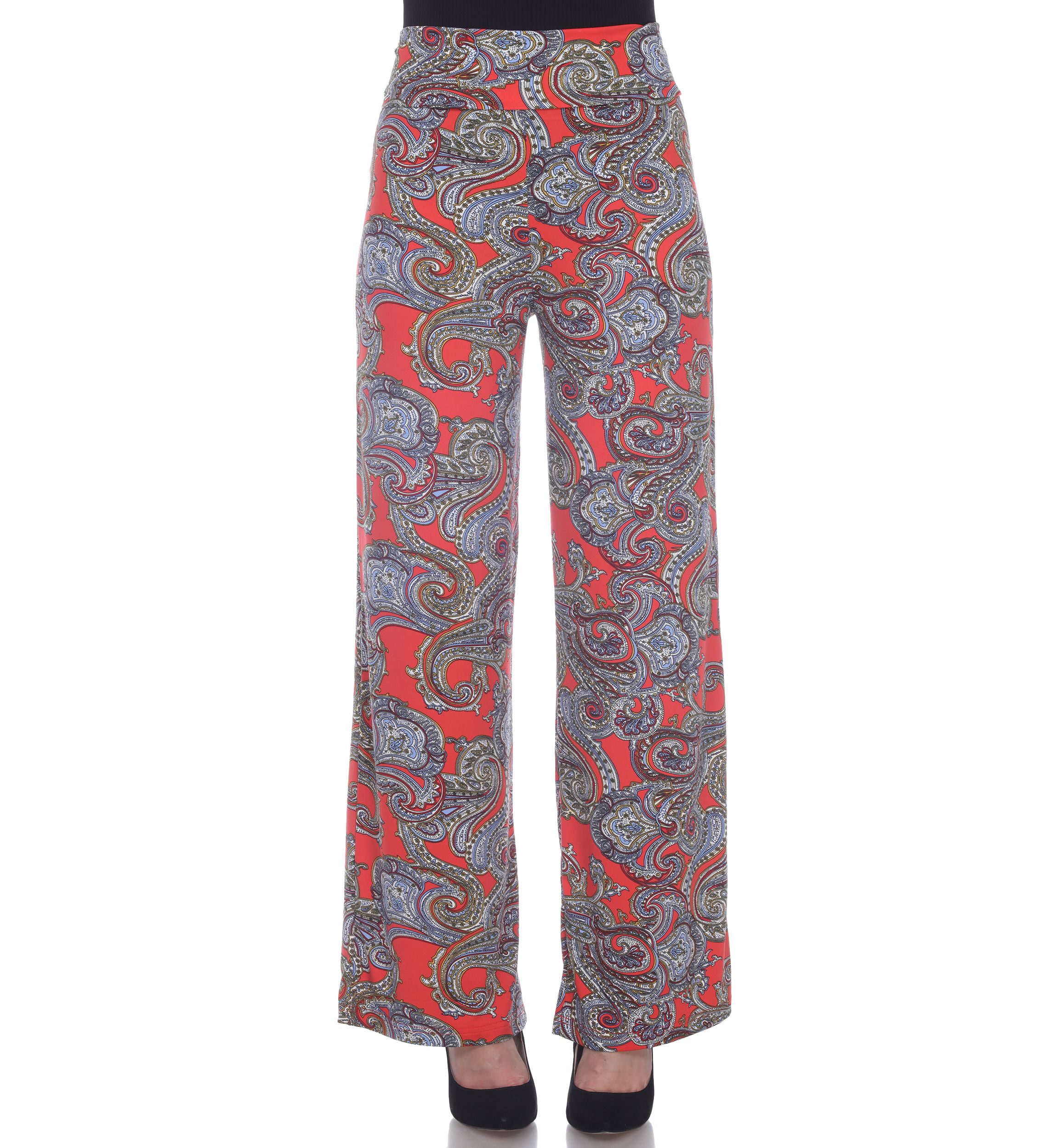 Womens Paisley Print Palazzo Pants