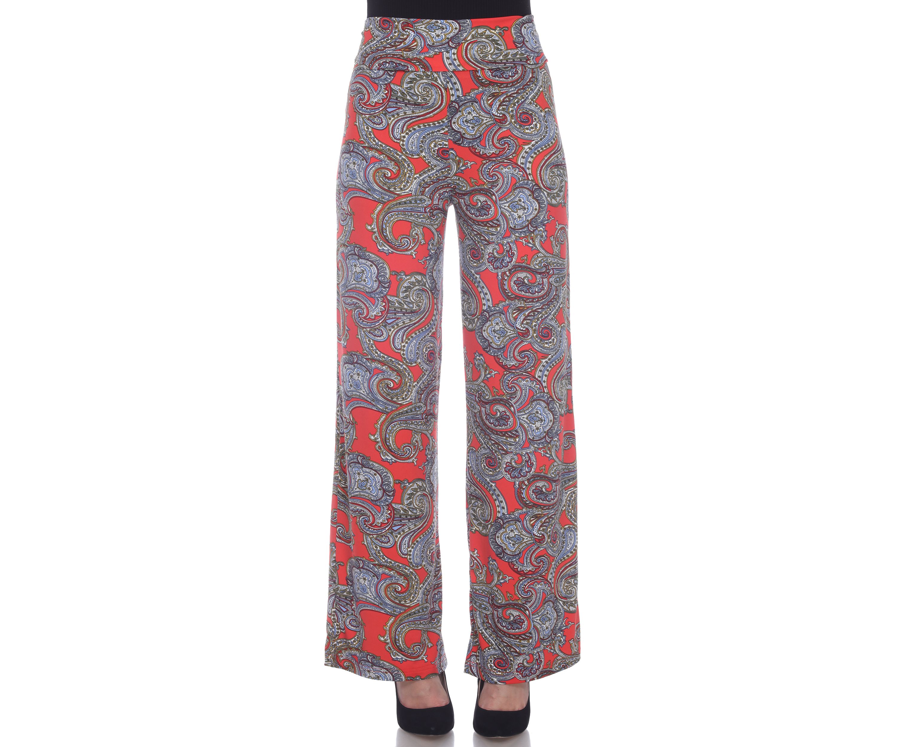 Womens Paisley Print Palazzo Pants
