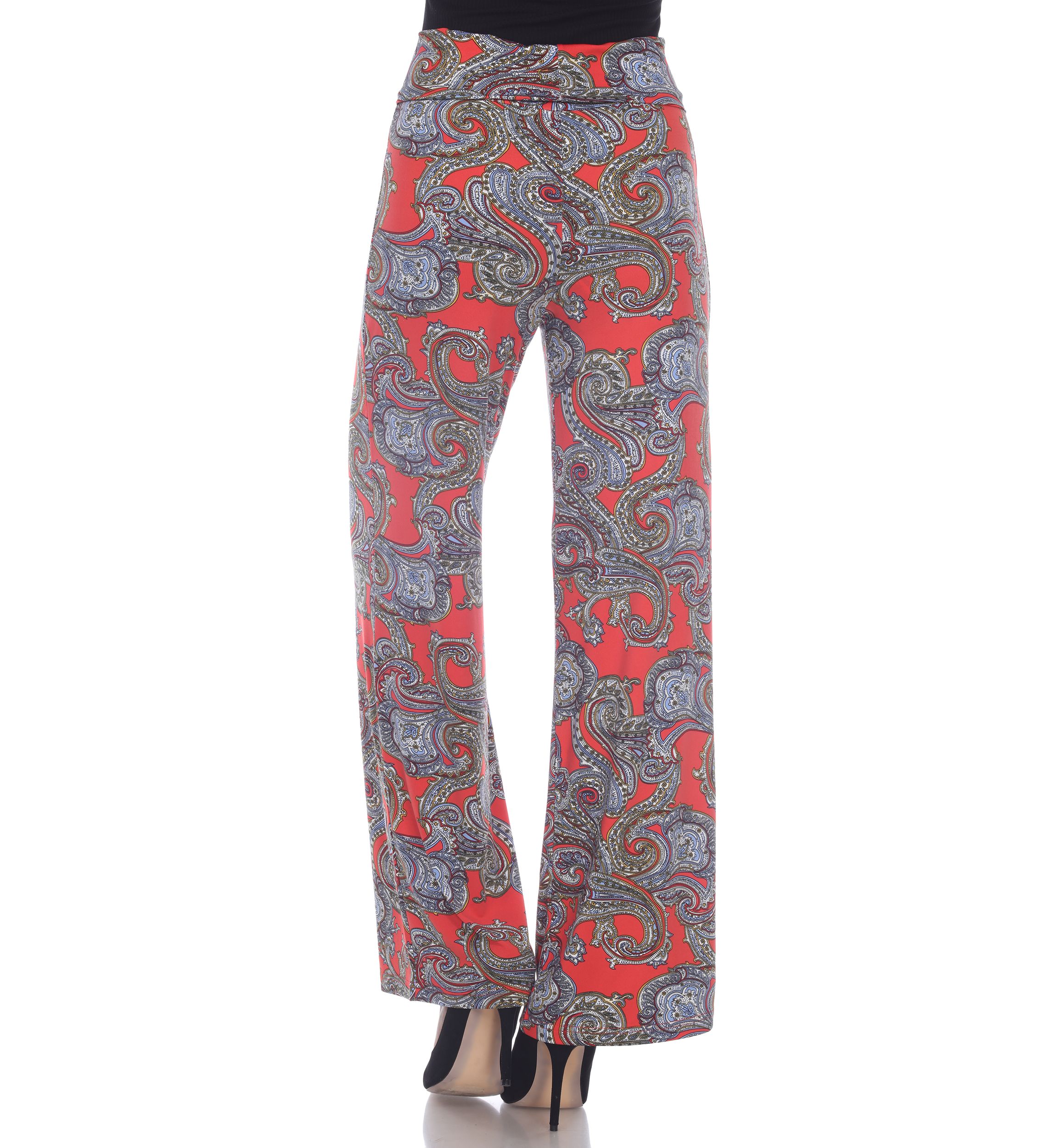 Womens Paisley Print Palazzo Pants