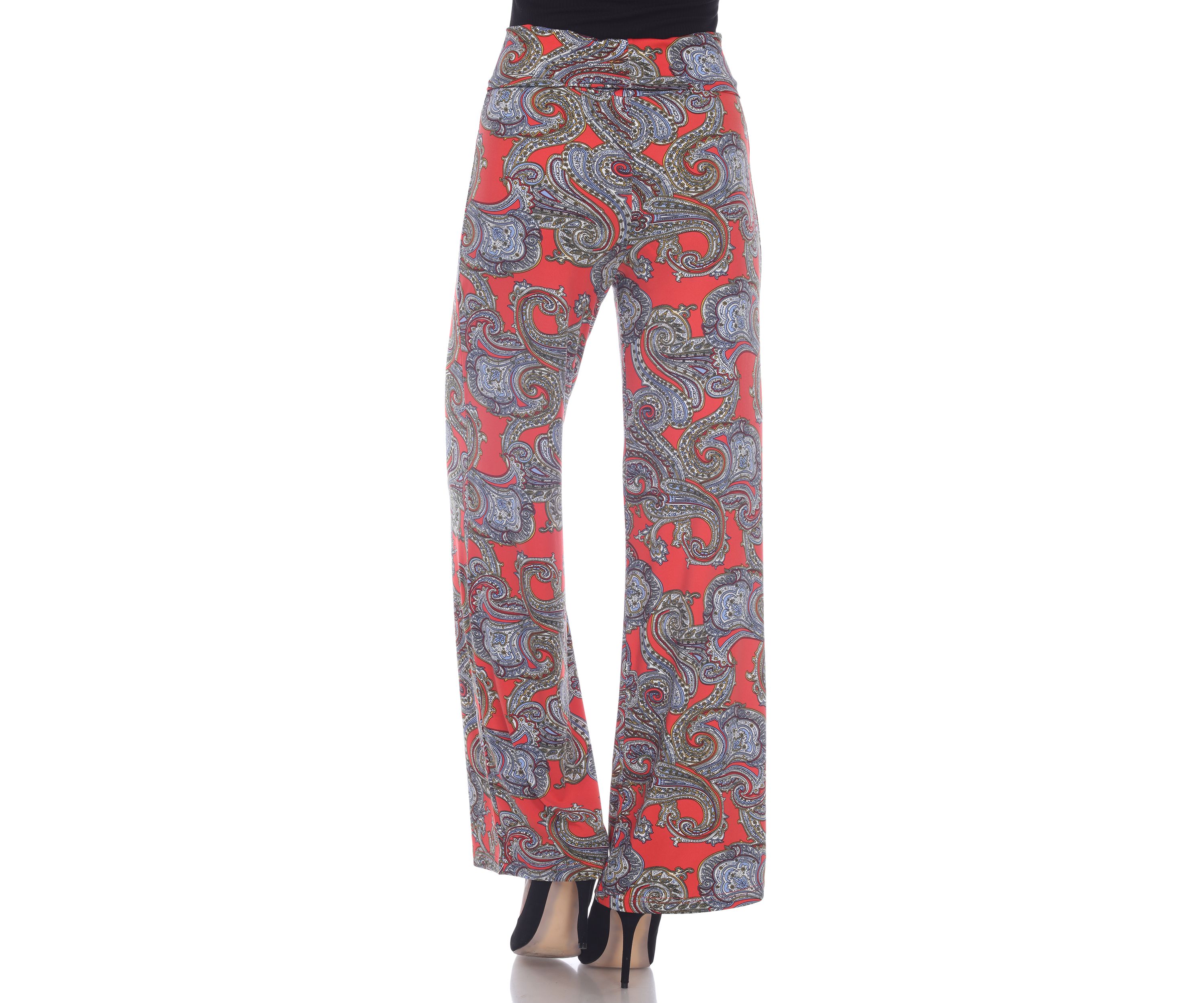Womens Paisley Print Palazzo Pants