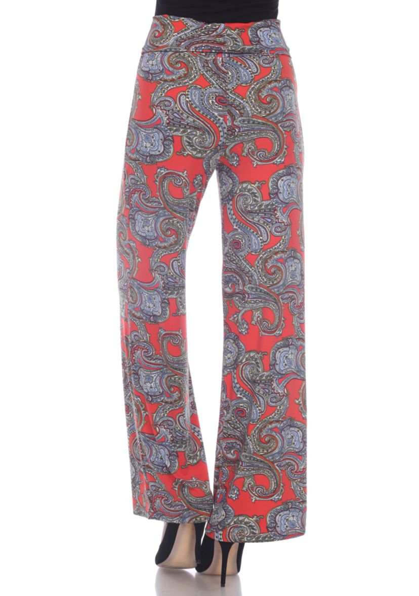 Womens Paisley Print Palazzo Pants