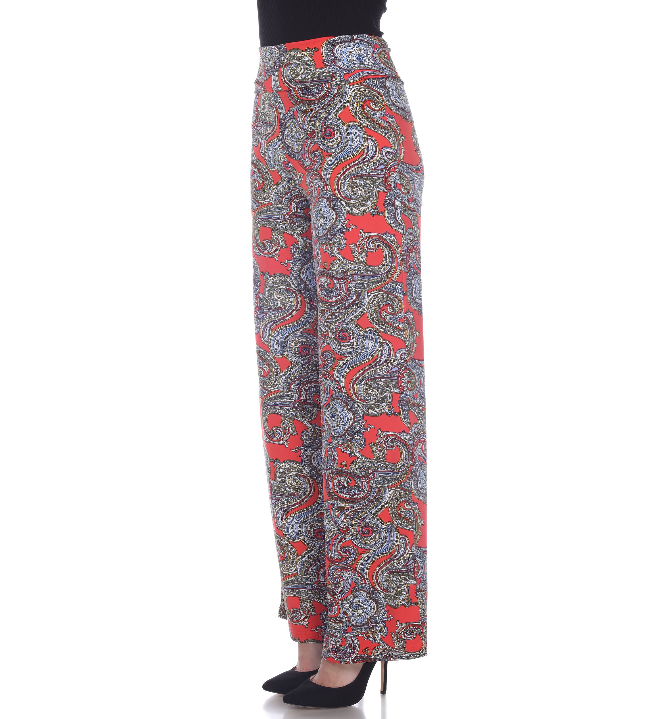 Womens Paisley Print Palazzo Pants