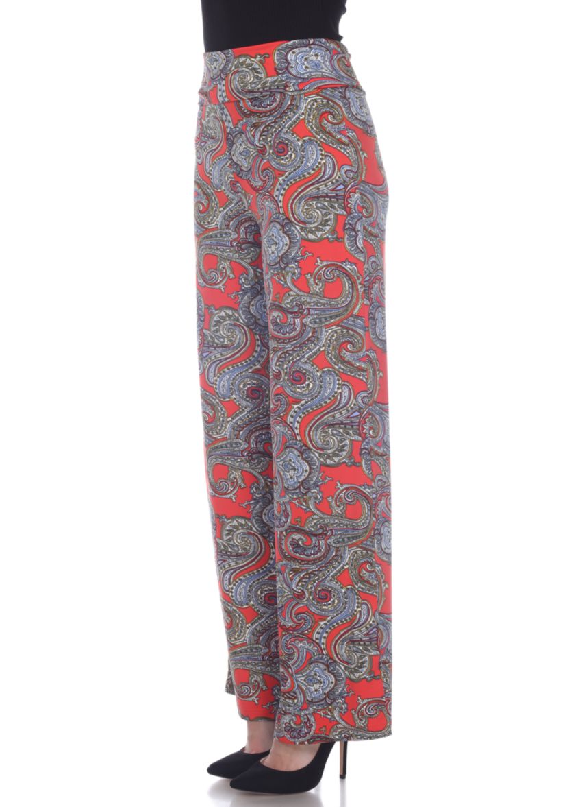Womens Paisley Print Palazzo Pants