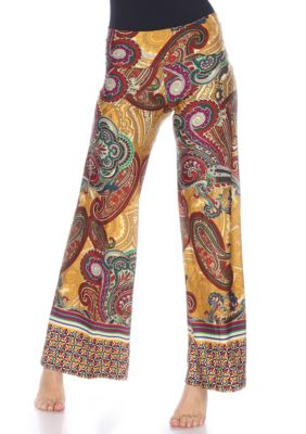 White Mark Women's Paisley Print Palazzo Pants | belk