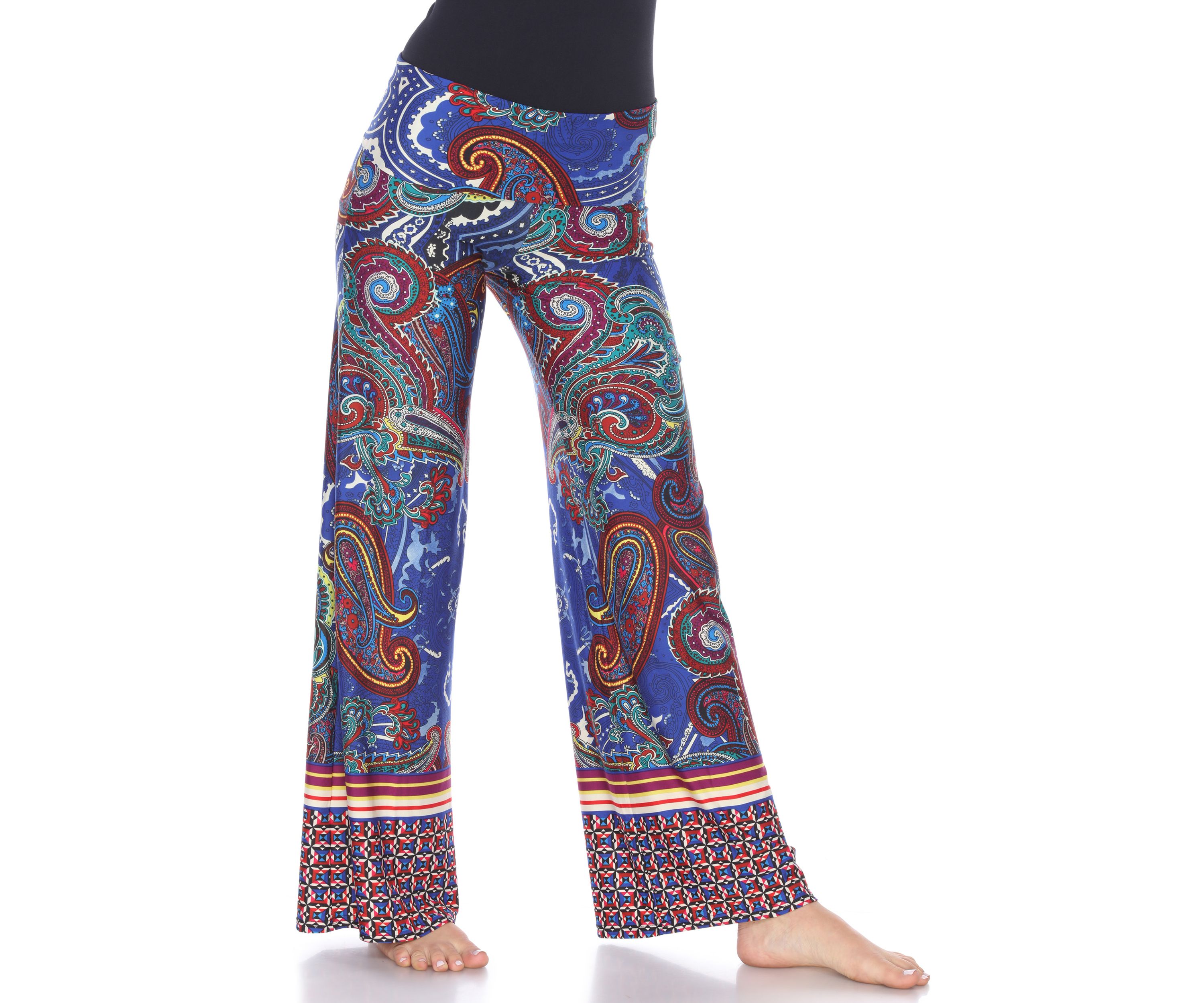 Womens Paisley Print Palazzo Pants