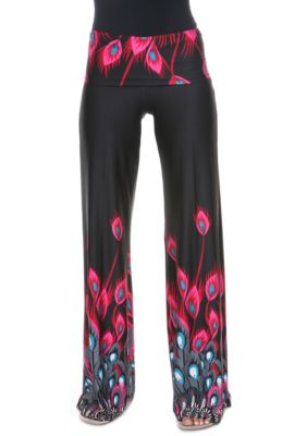 Women's Peacock Print Palazzo Pants