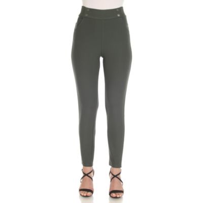 White Mark Women's Super Soft Elastic Waistband Scuba Pants