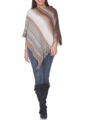 Mesila Poncho Sweater with Fringe