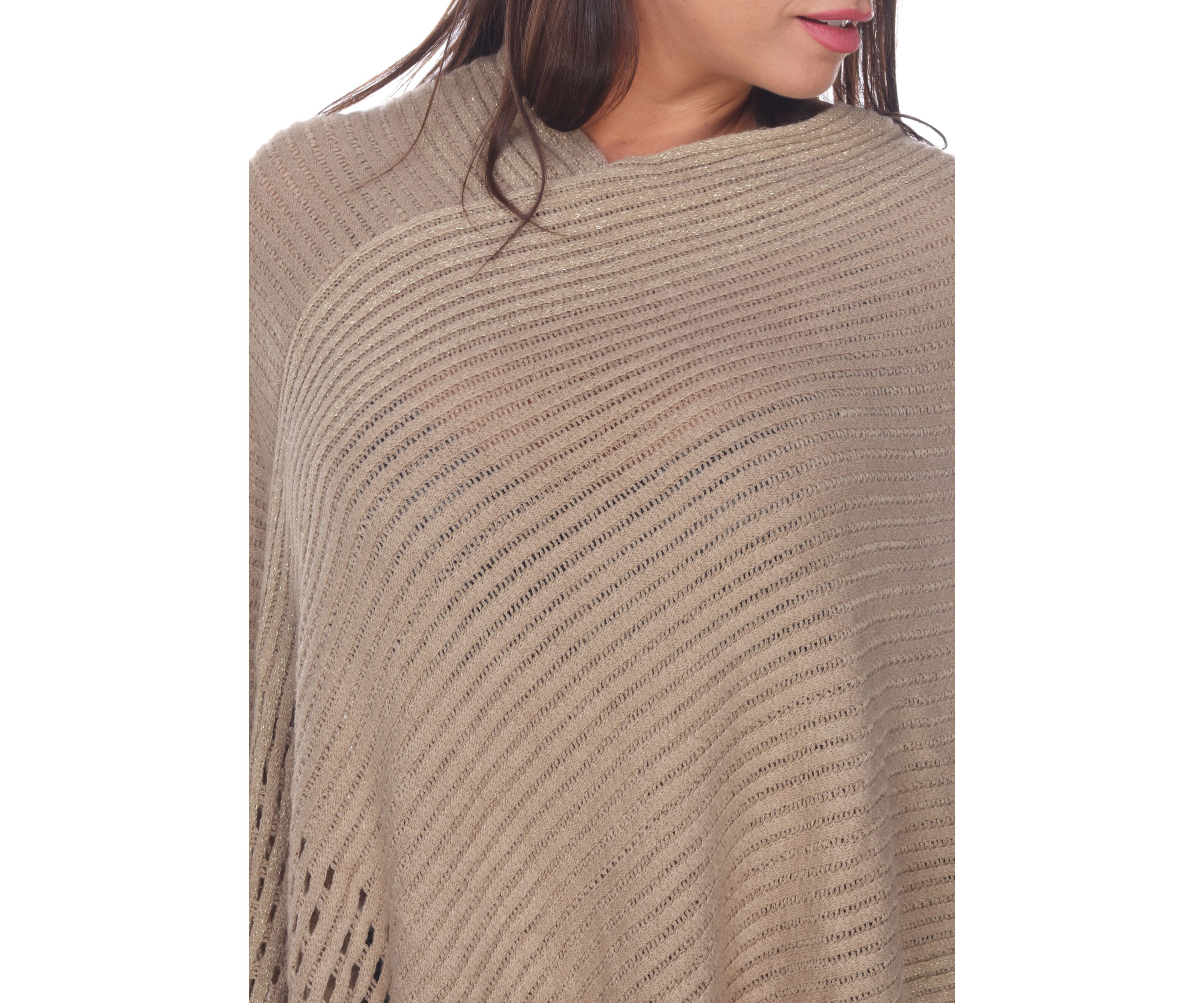 Poncho Sweater with Fringe