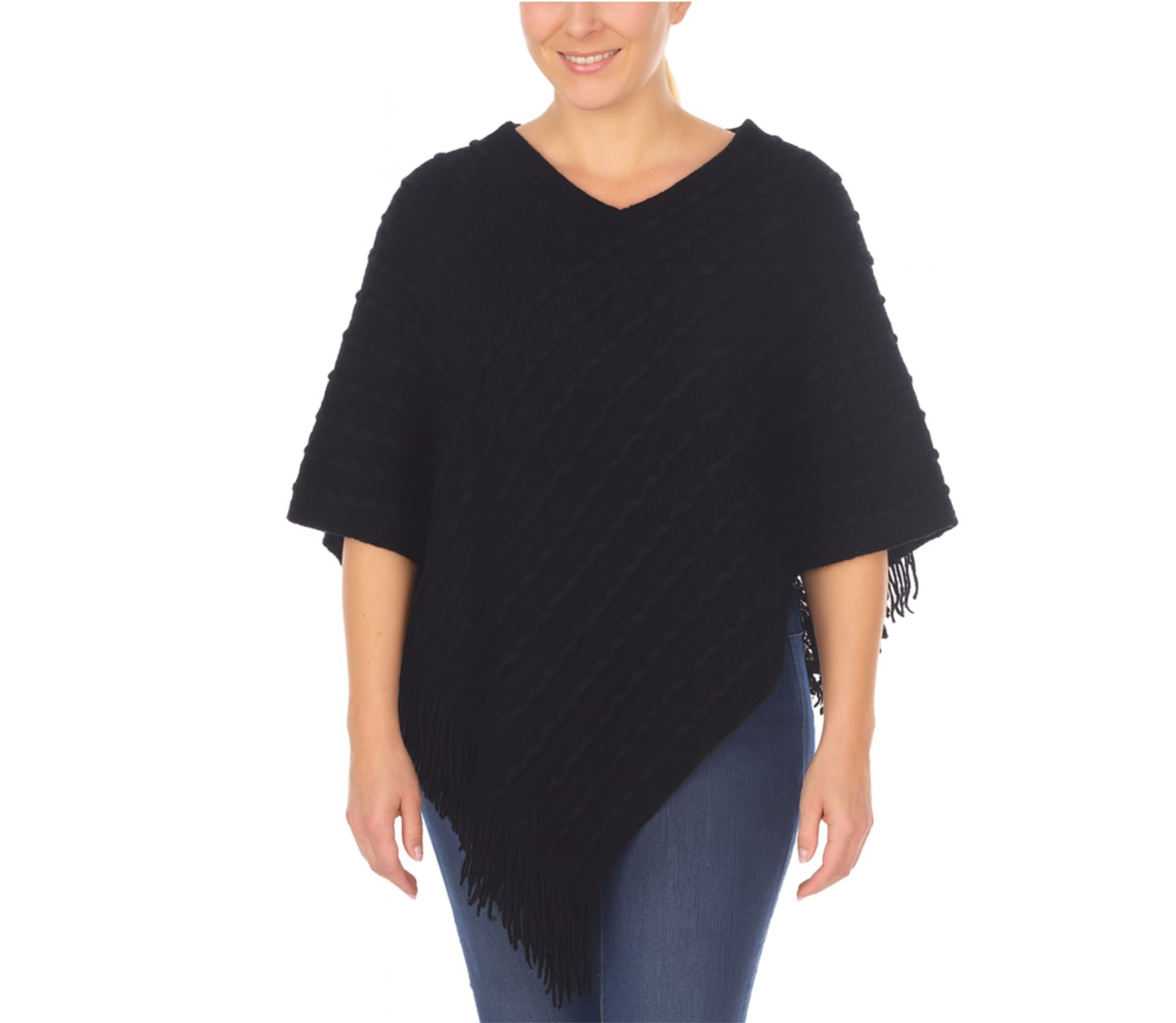 Women’s Lightweight Textured Knit Poncho