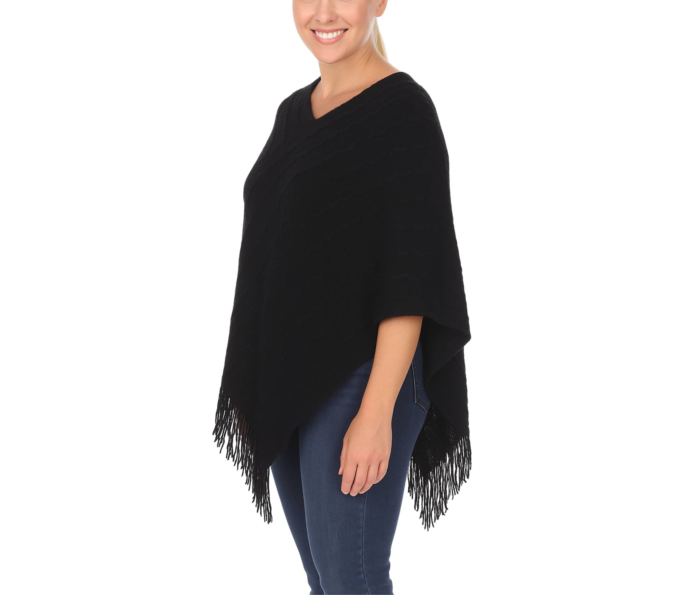 Women’s Lightweight Textured Knit Poncho