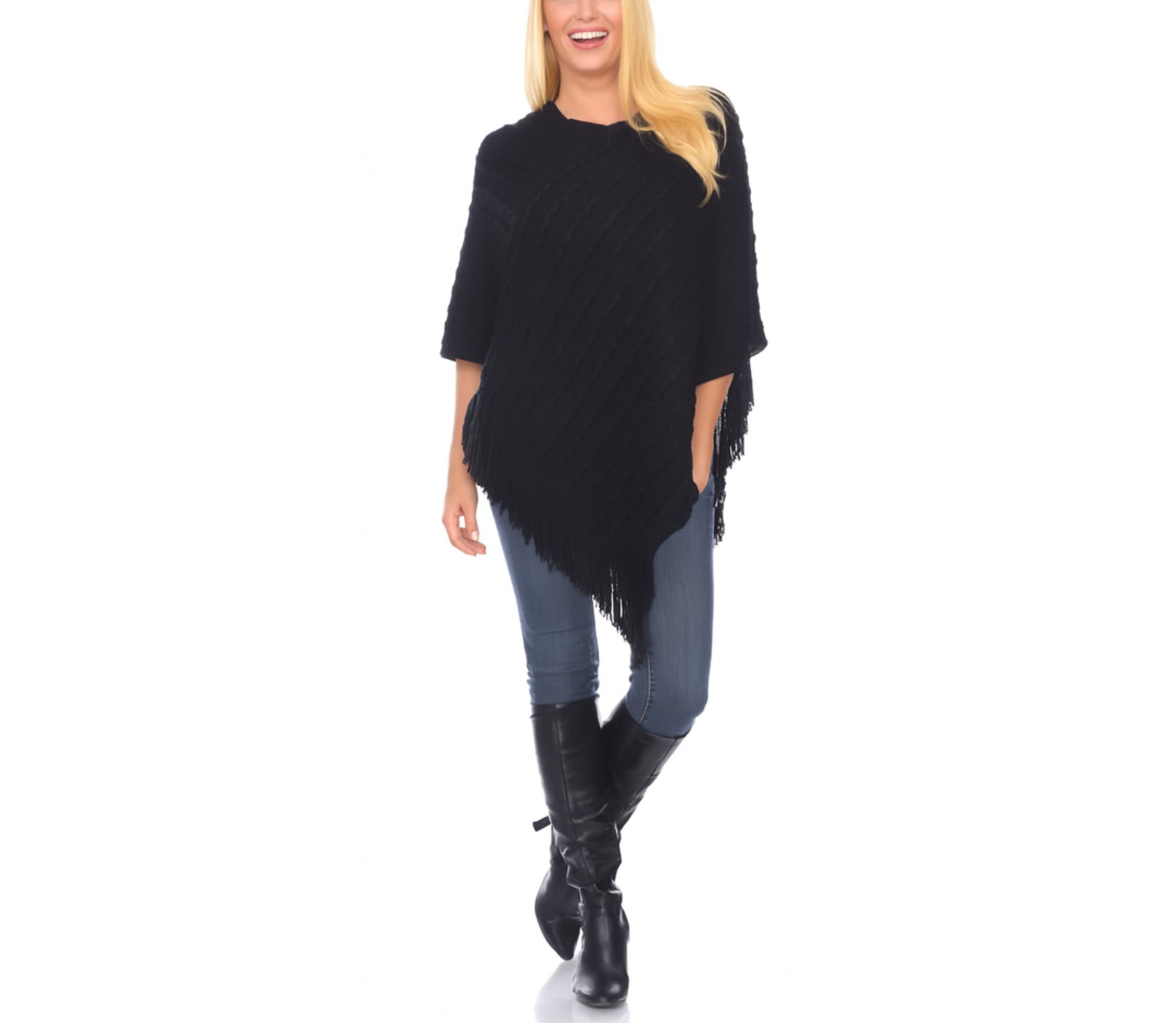 Women’s Lightweight Textured Knit Poncho