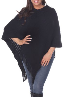 Meera Fringe Poncho Sweater