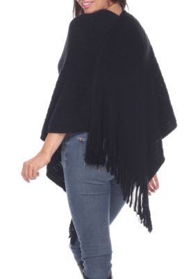 Meera Fringe Poncho Sweater