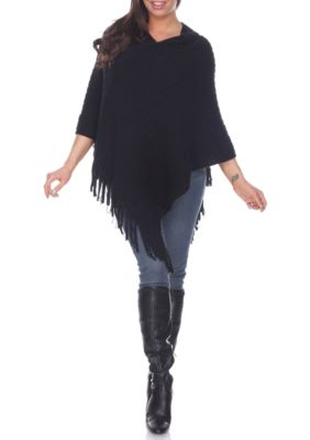 Meera Fringe Poncho Sweater