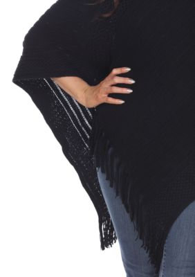 Meera Fringe Poncho Sweater