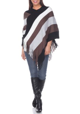 Poncho Sweater with Fringe