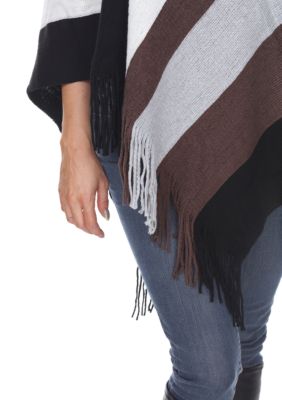 Poncho Sweater with Fringe