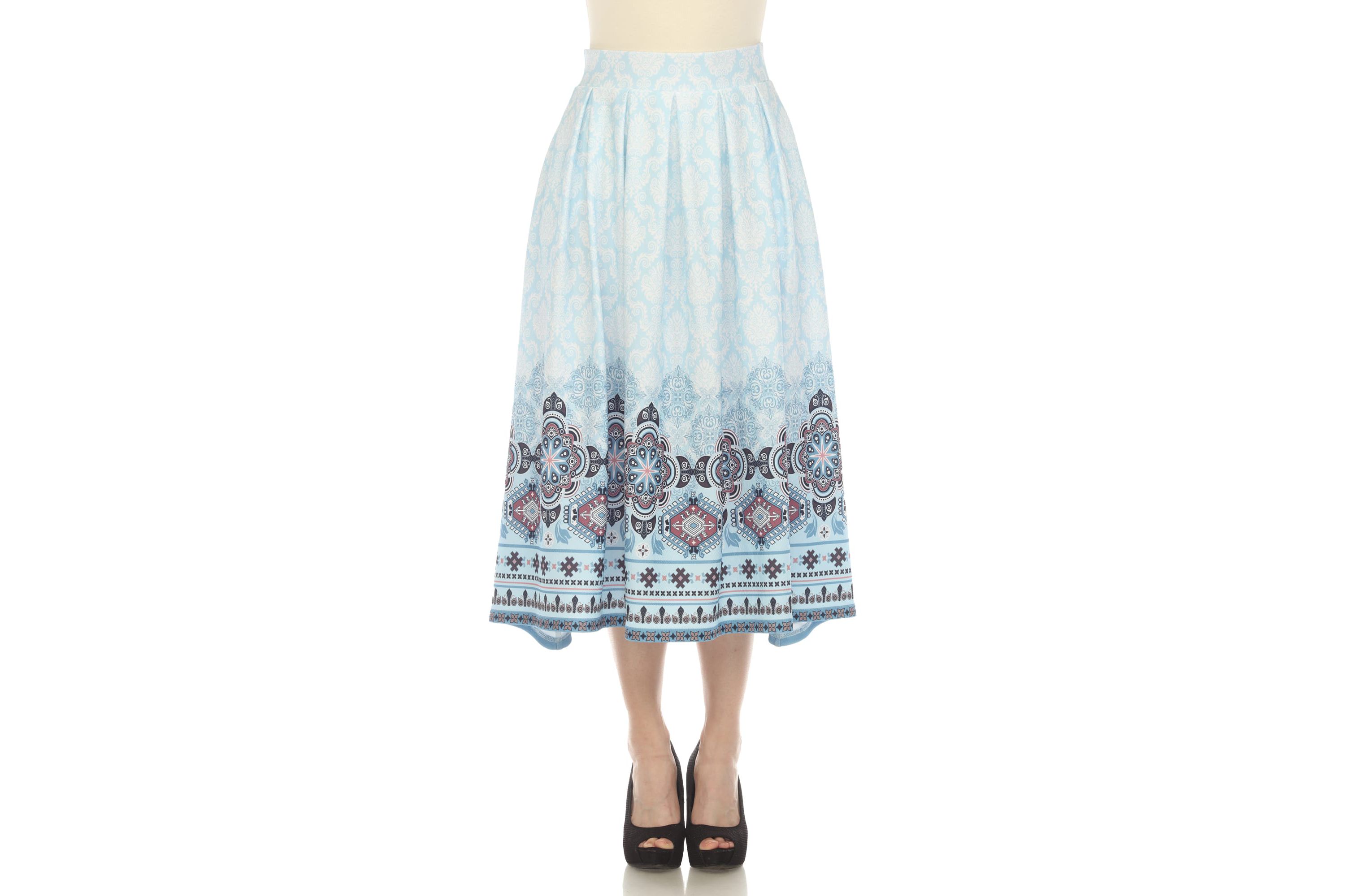 Pleated Skirt with Border Prints