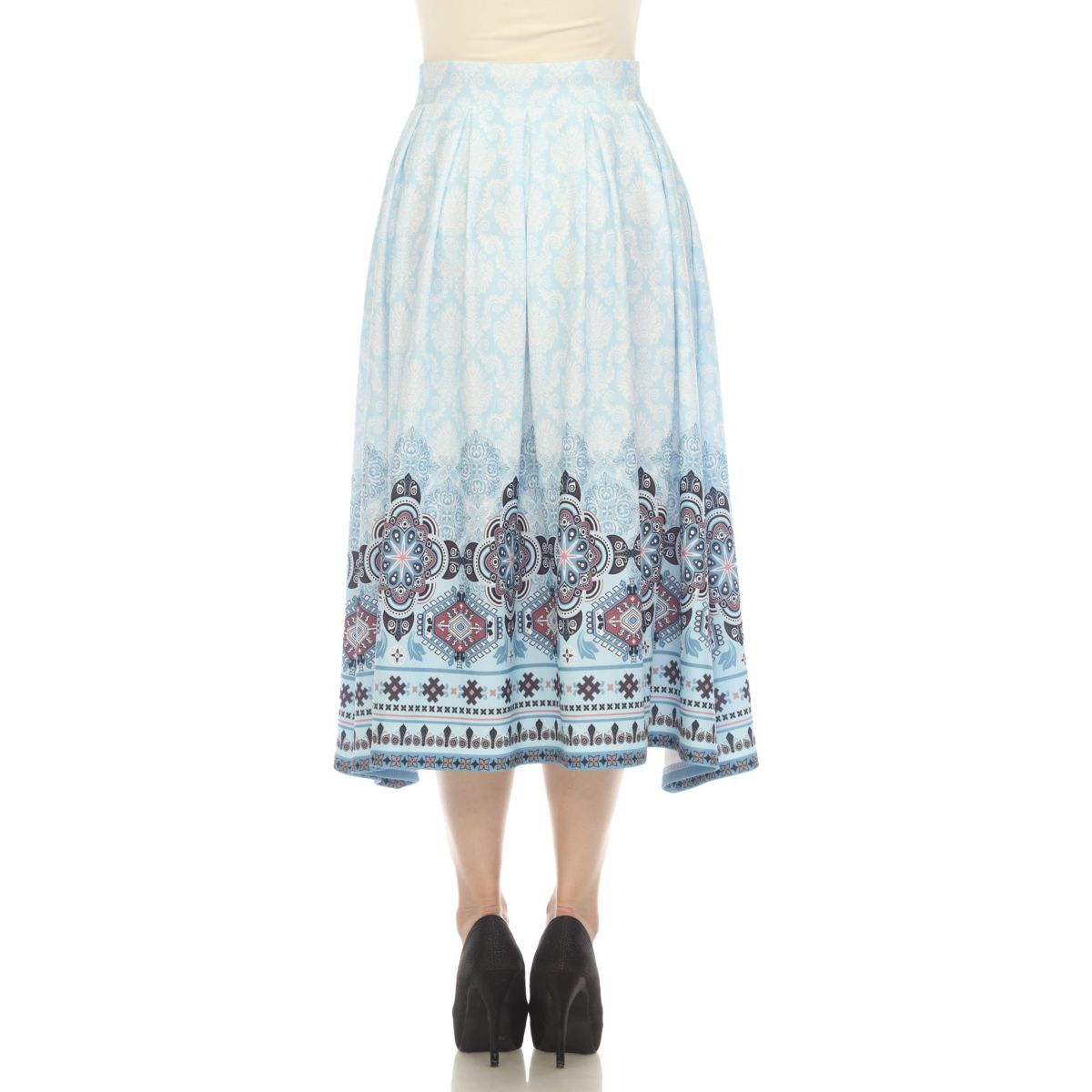 Pleated Skirt with Border Prints
