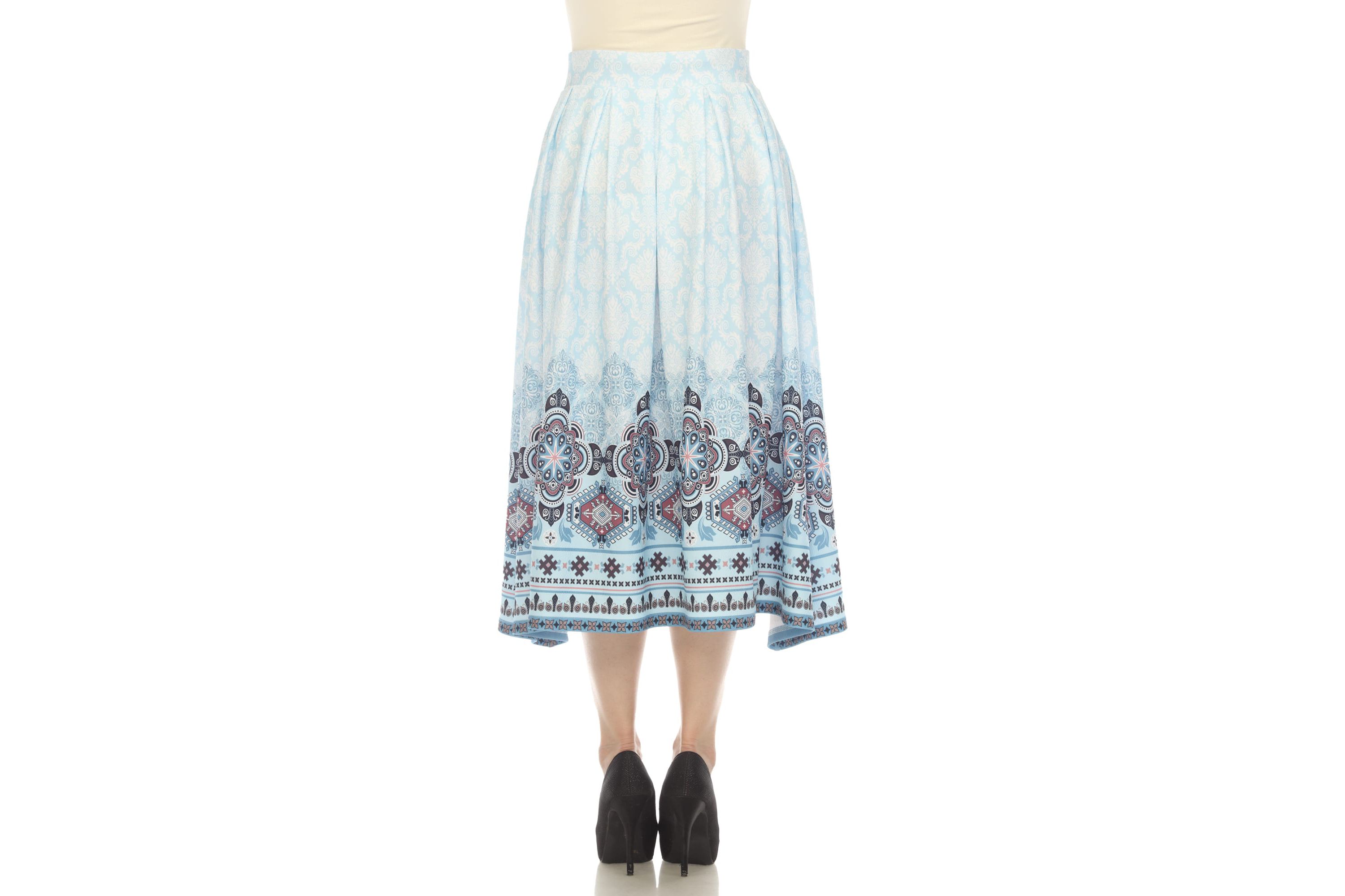Pleated Skirt with Border Prints