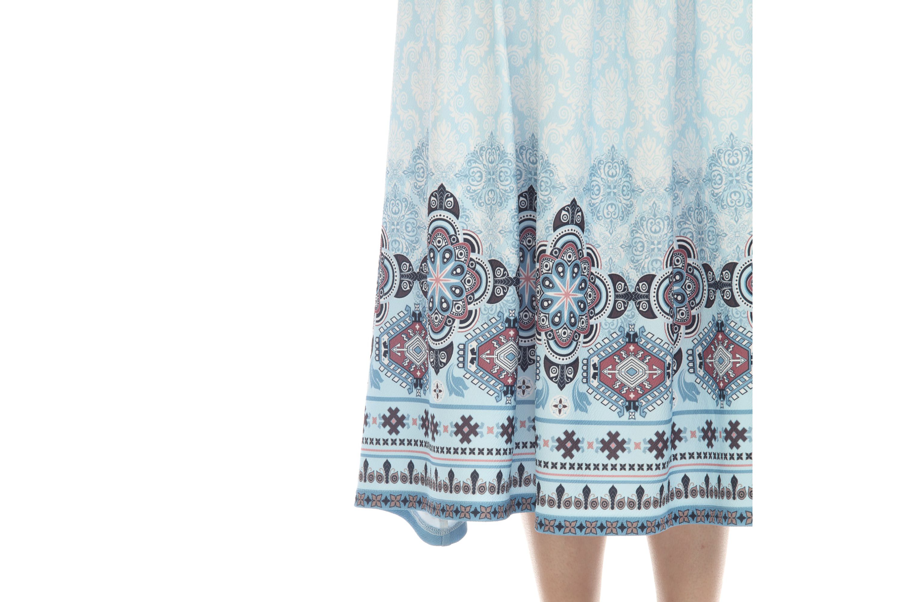Pleated Skirt with Border Prints