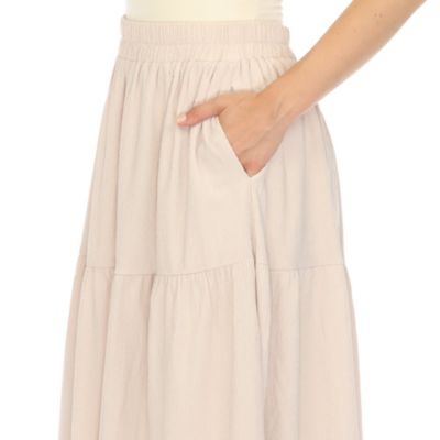 Women's Pleated Tiered Maxi Skirt