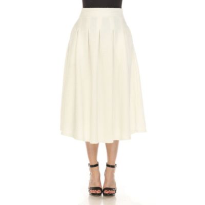 White Mark Women's Flared Tweed Skirt