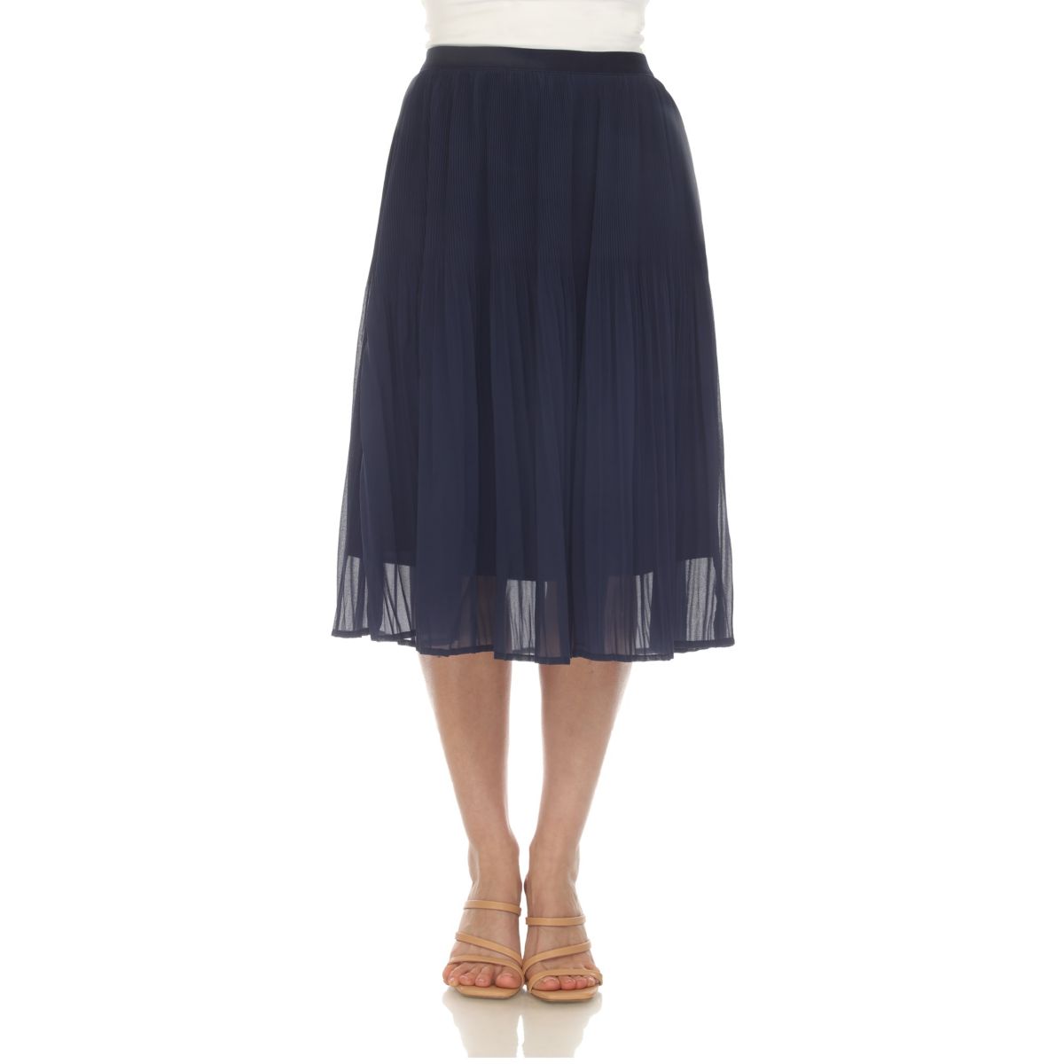 Chiffon Pleated Midi Skirt