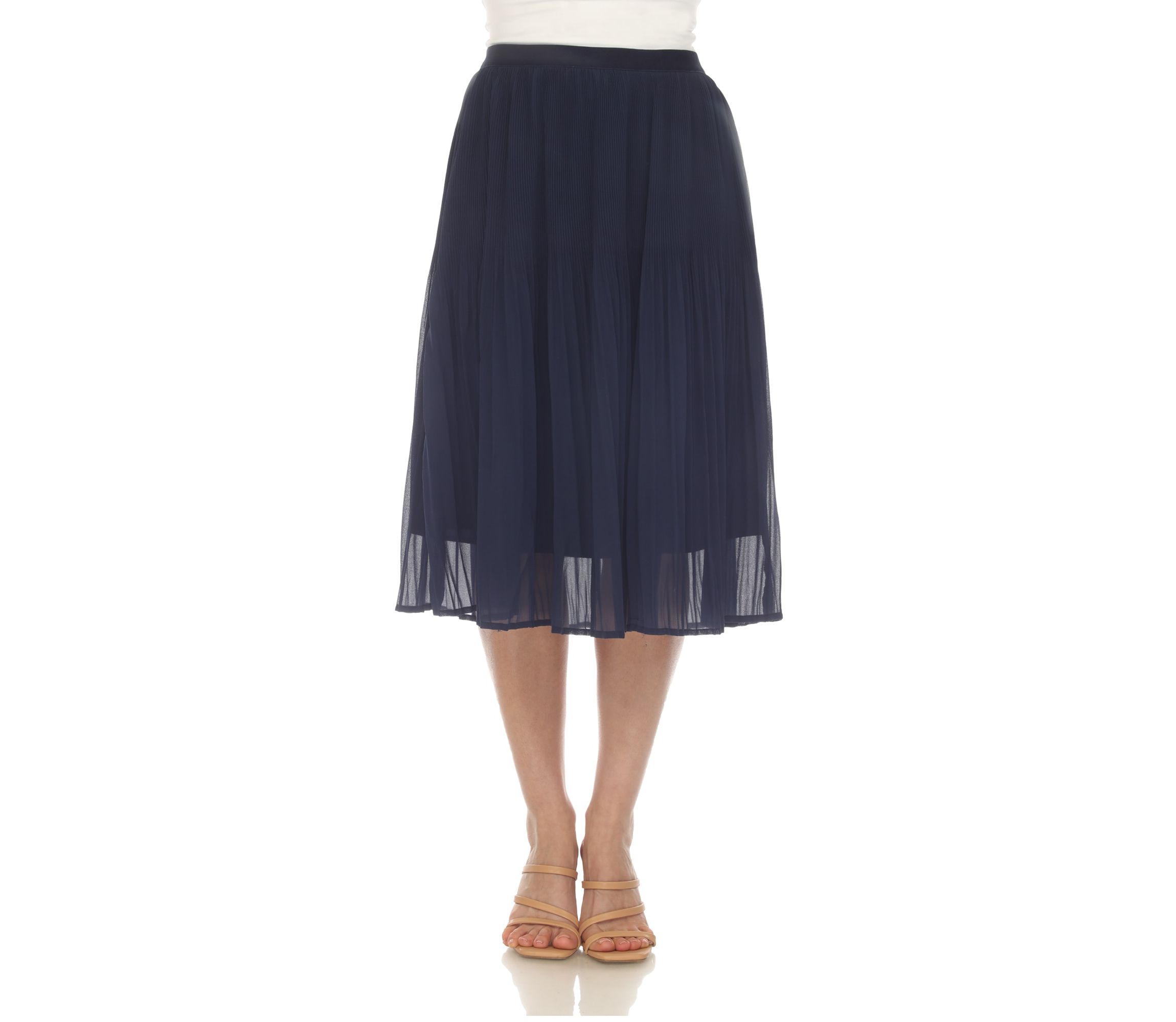 Chiffon Pleated Midi Skirt