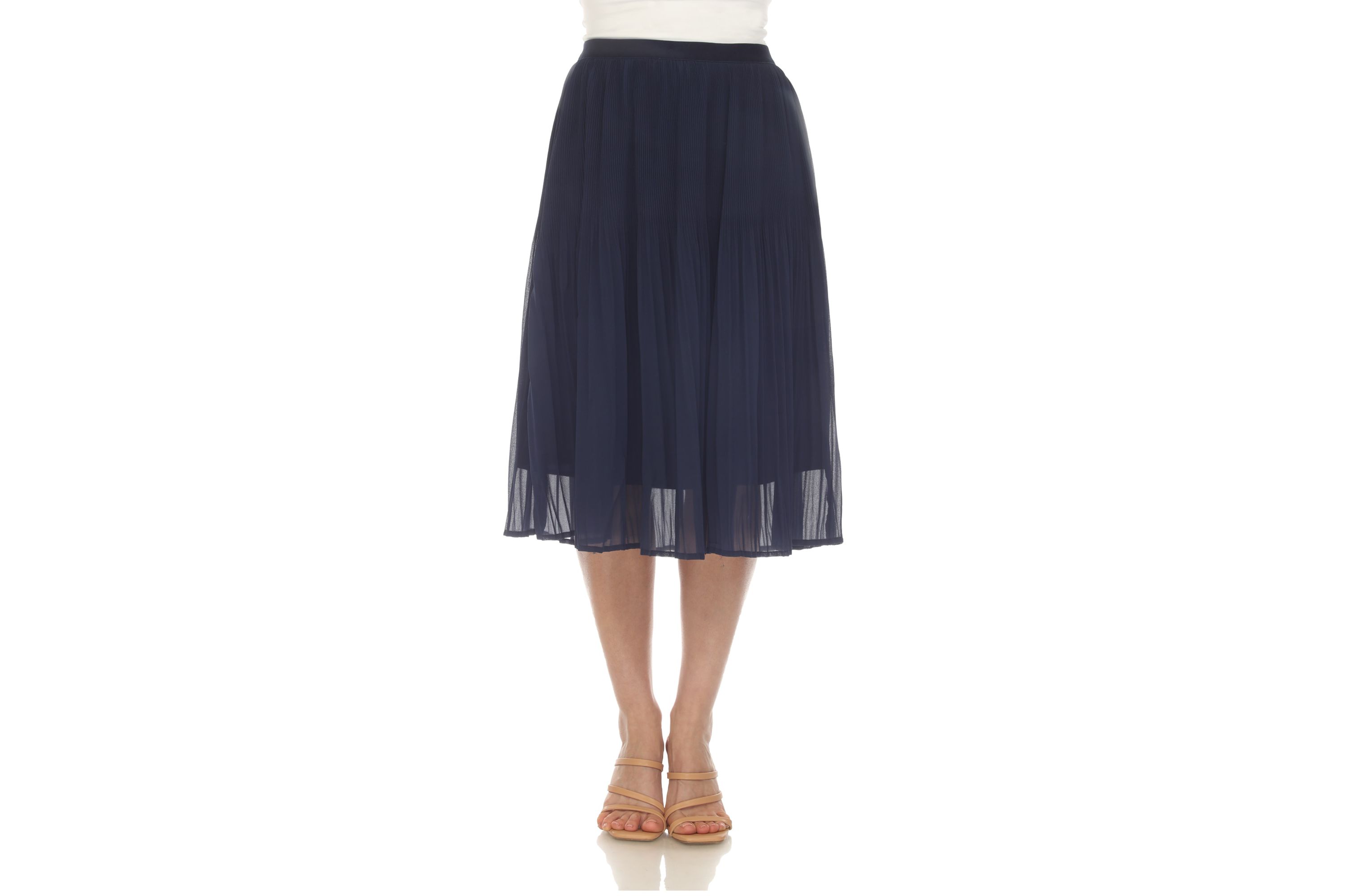 Chiffon Pleated Midi Skirt