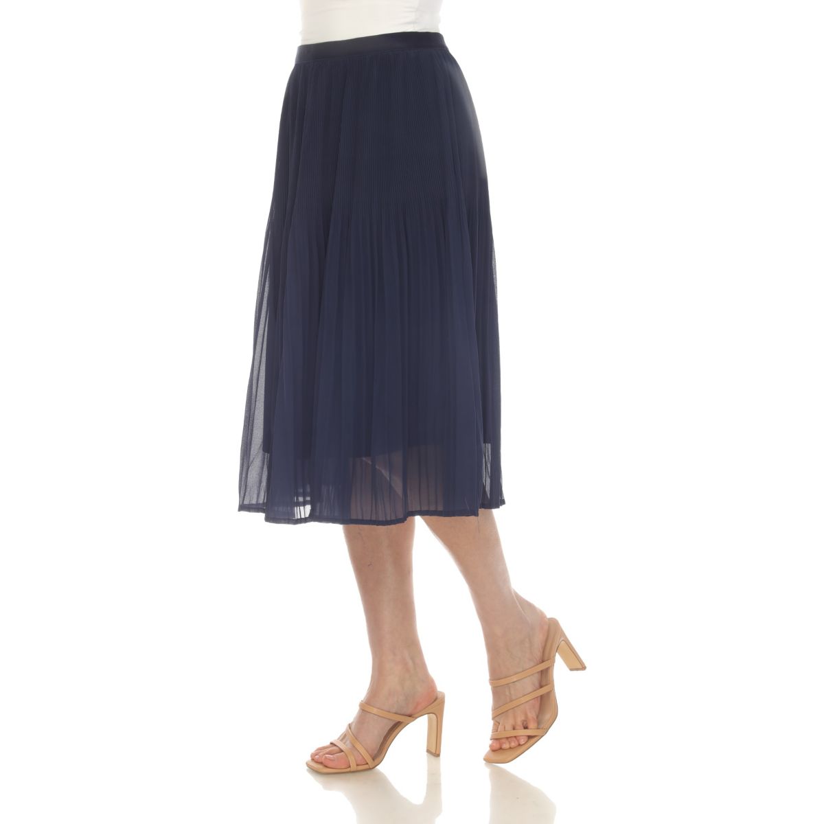 Chiffon Pleated Midi Skirt