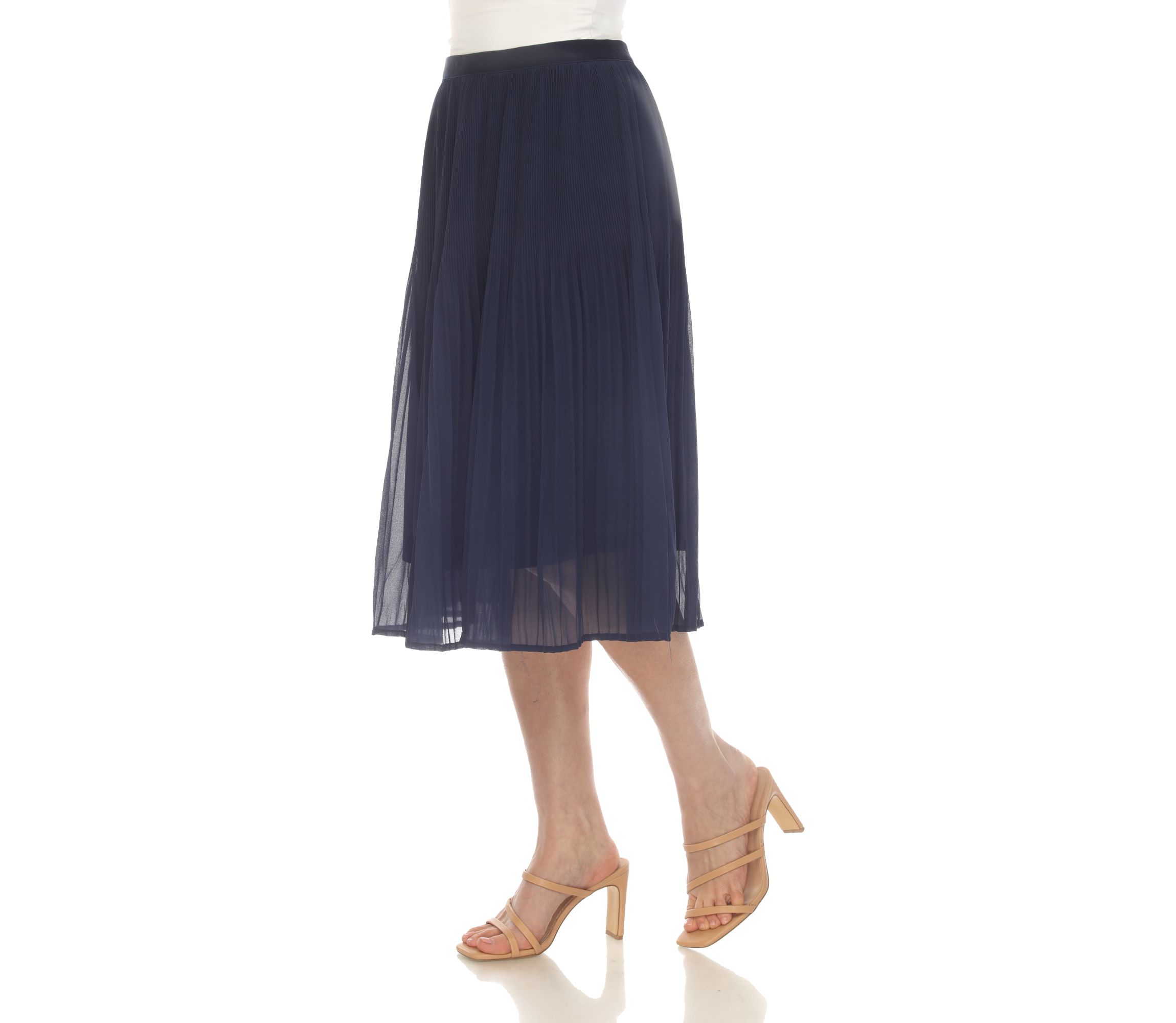 Chiffon Pleated Midi Skirt