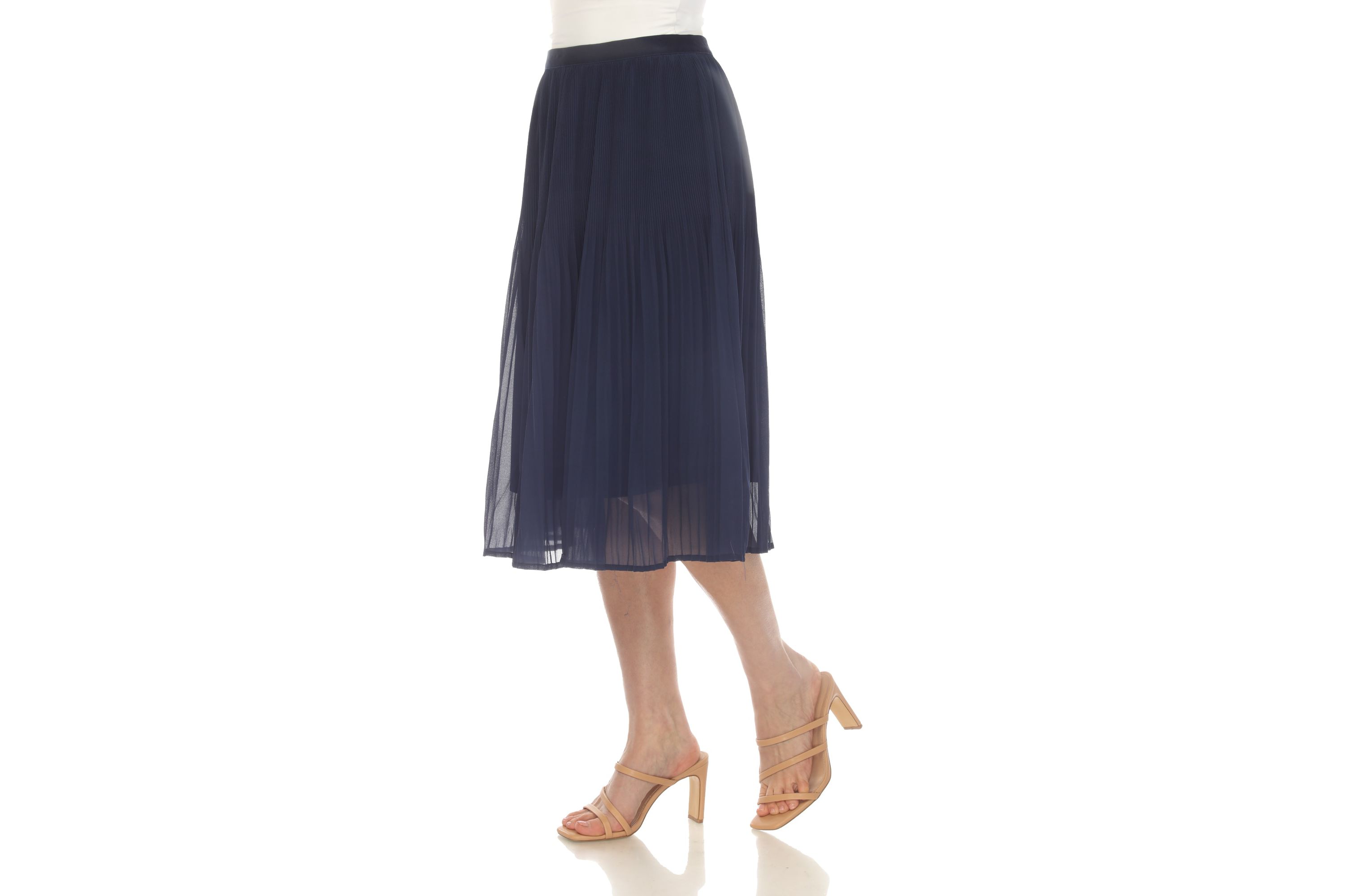 Chiffon Pleated Midi Skirt