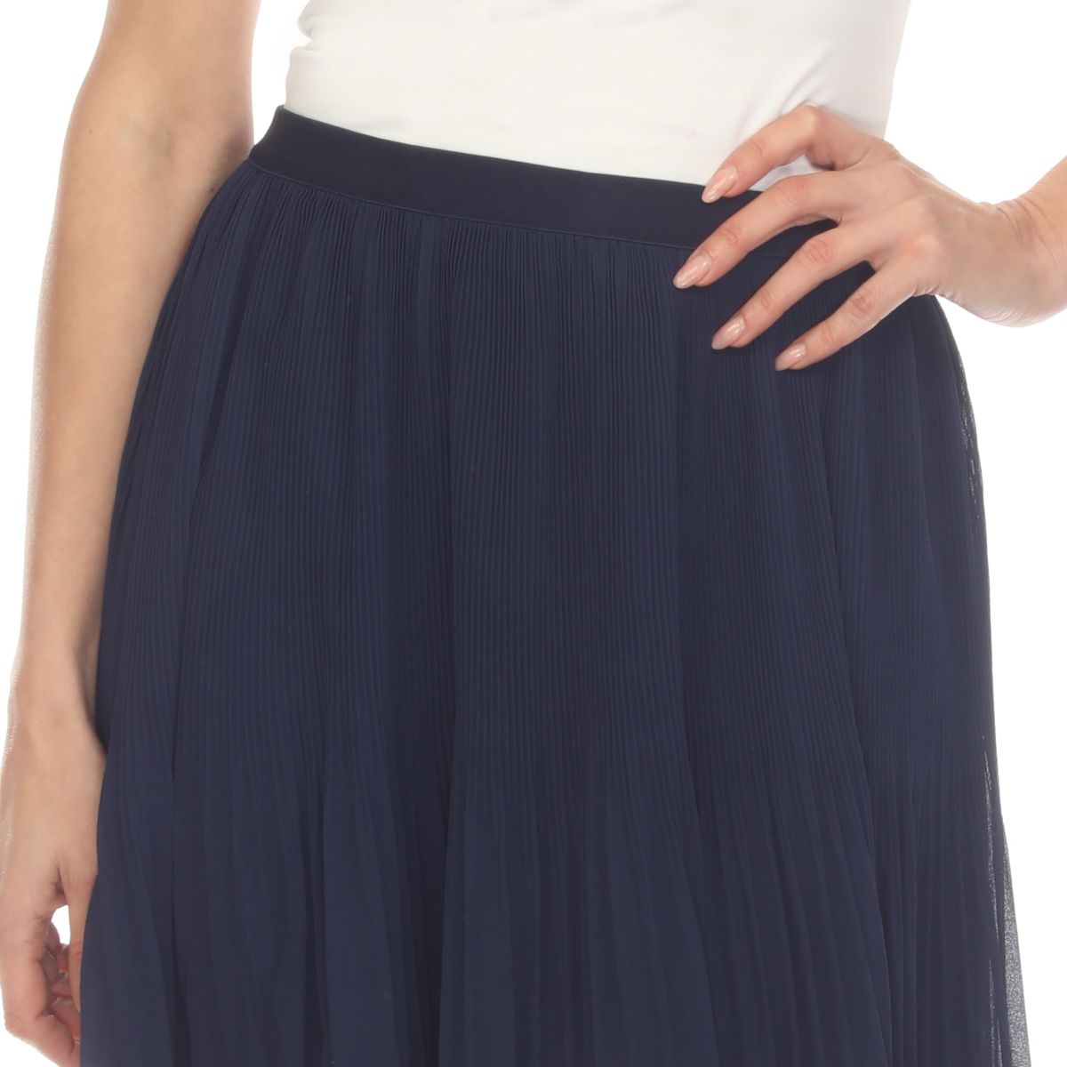 Chiffon Pleated Midi Skirt