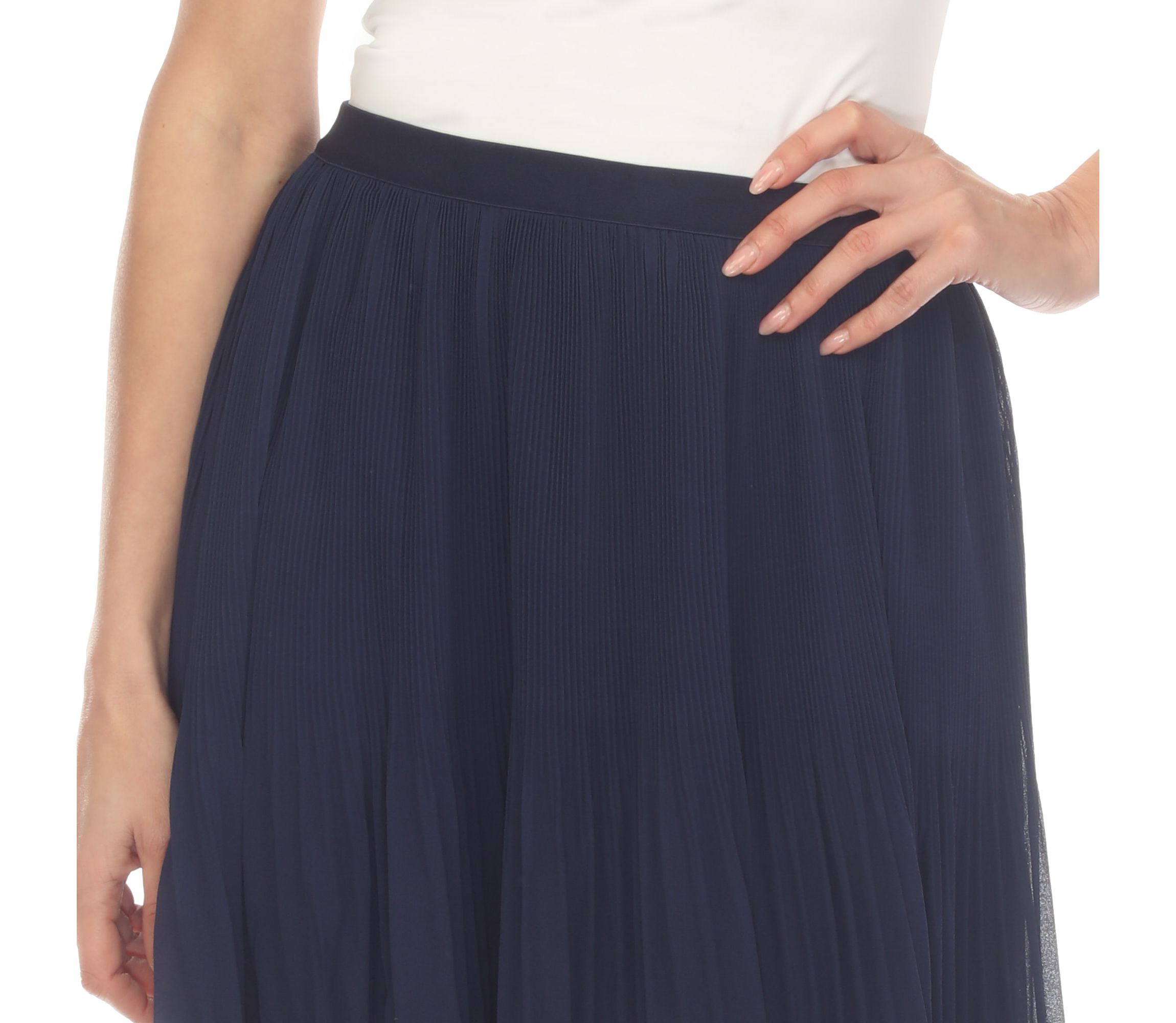Chiffon Pleated Midi Skirt
