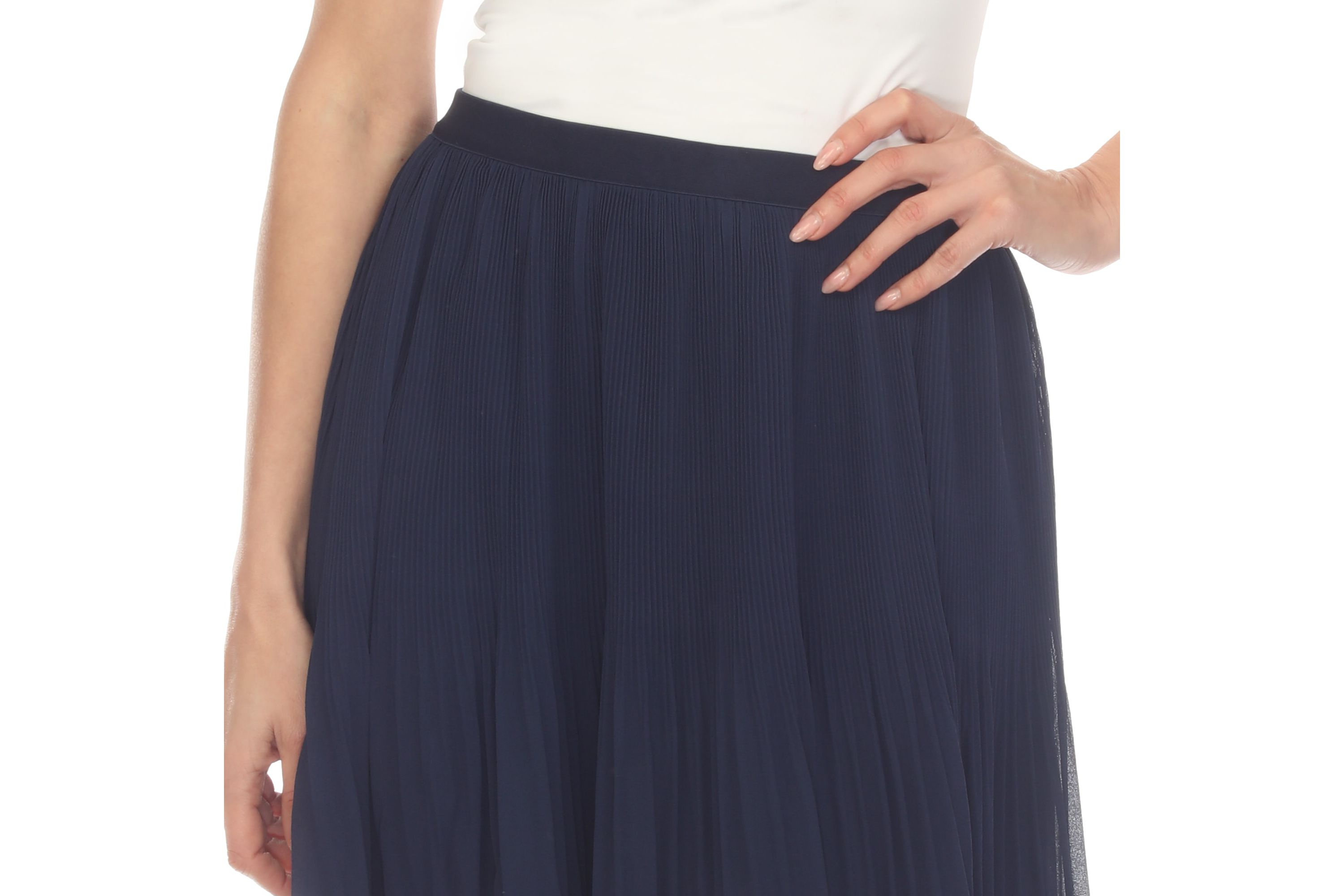 Chiffon Pleated Midi Skirt
