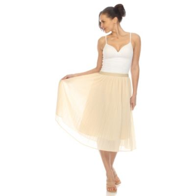 Chiffon Pleated Midi Skirt